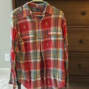 Polo madras Navajo button down